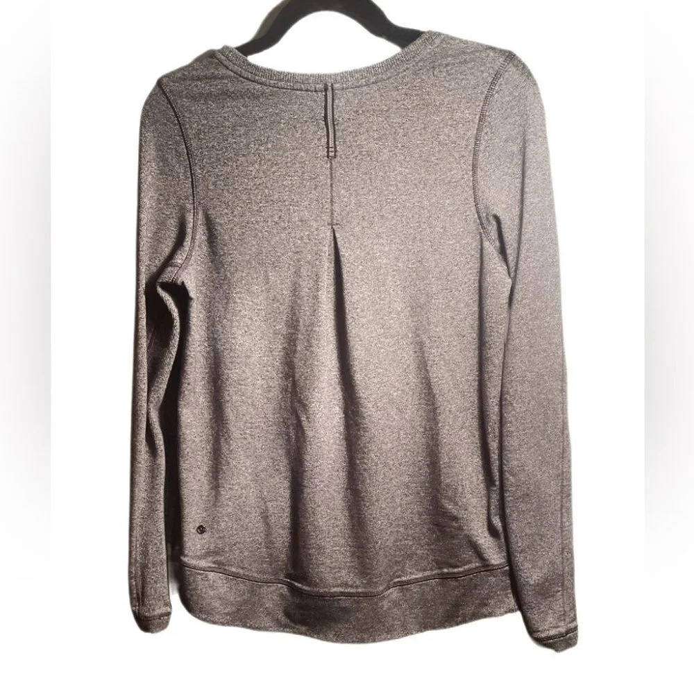 Lululemon Exhalation Pullover Heathered Speckled Blck loose crewneck sweater SM - Picture 3 of 3